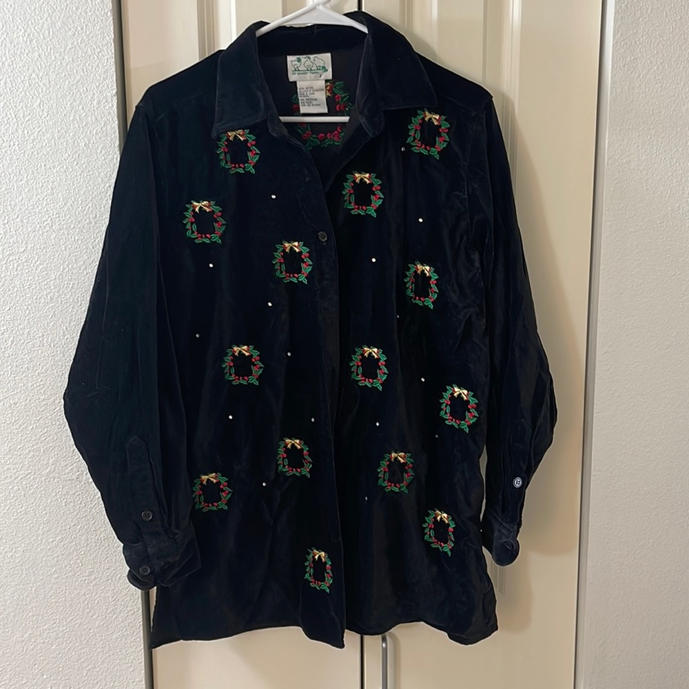 Wreath Crushed Velvet Ugly Sweater